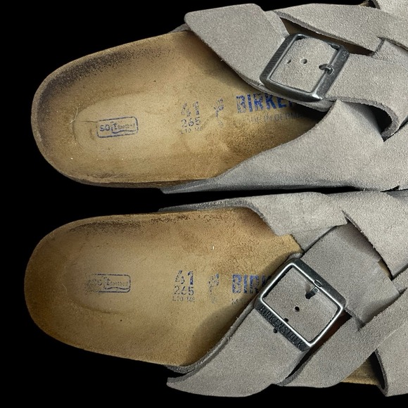 Birkenstock Lugano Suede Strappy Taupe Sandals  Womens 10 (41) Soft Footbed - Picture 3 of 7